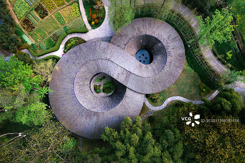 道明竹里莫比乌斯环建筑航拍图片素材