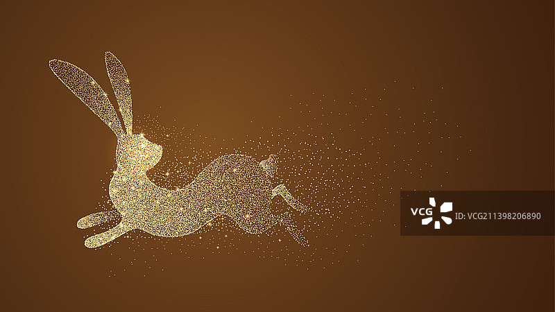 兔子粒子插画图片素材
