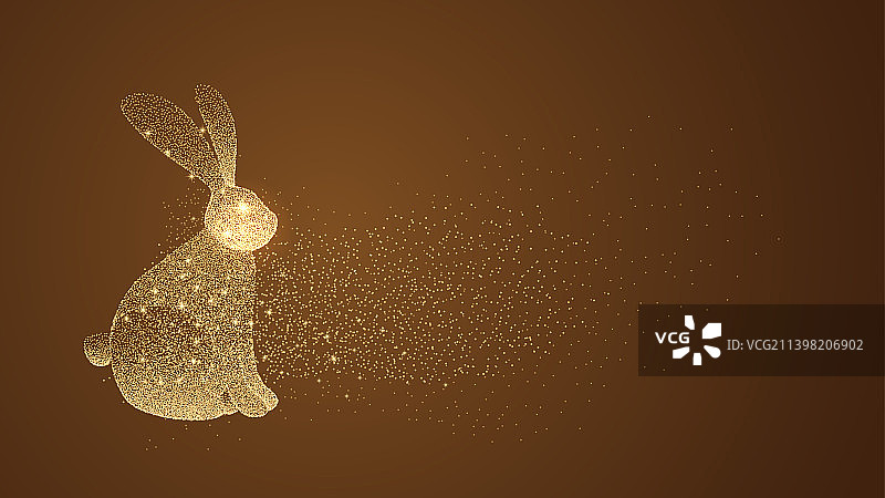 兔子粒子插画图片素材