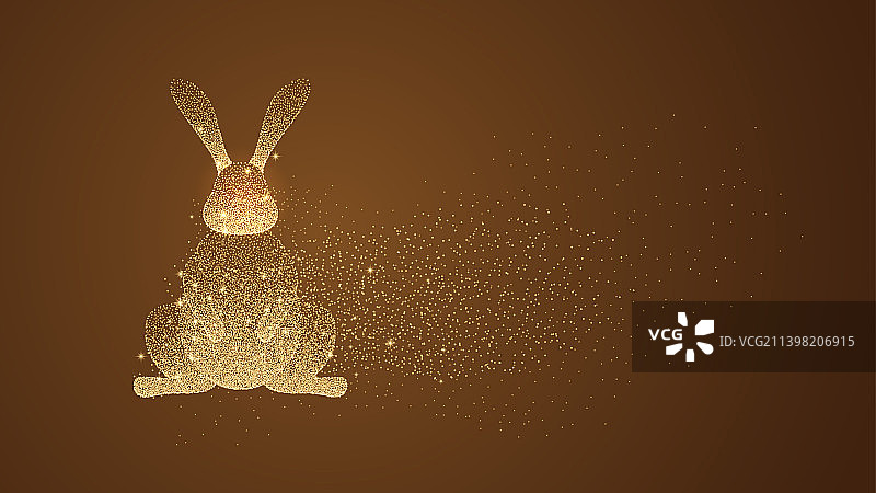 兔子粒子插画图片素材