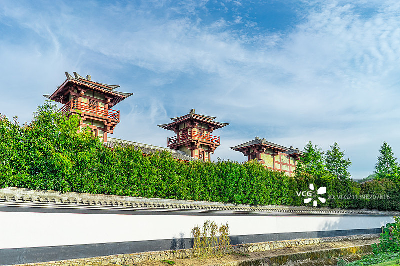 中国古代建筑拍摄主题，浙江金华东阳横店影视城春秋战国城春秋唐园拍摄基地，室内无人图像摄影图片素材