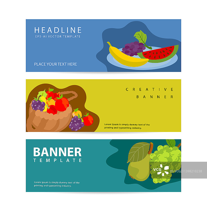 农贸市场促销banner横幅套装图片素材