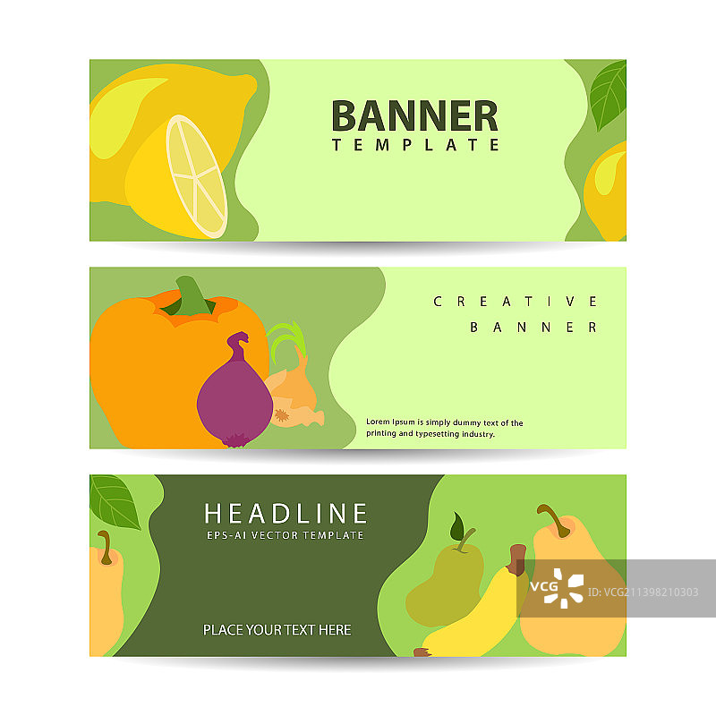 色彩鲜艳的夏季水果banner设计图片素材