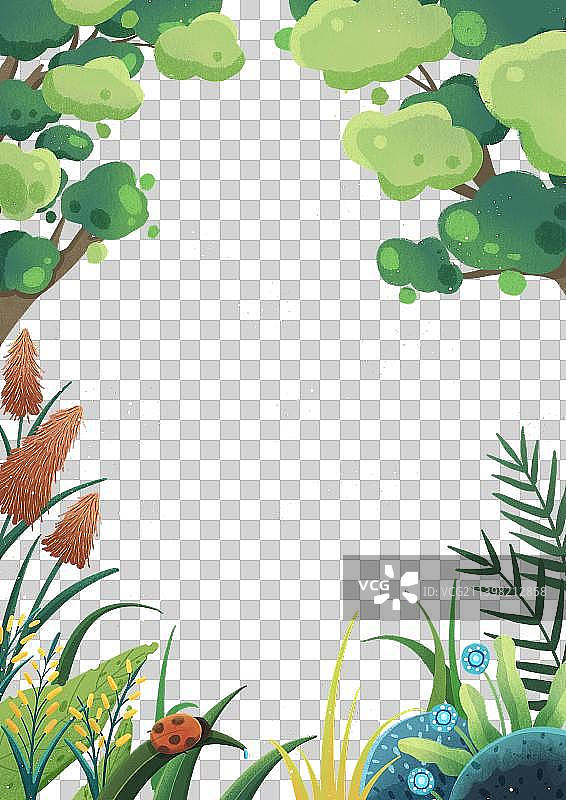 植物四周环绕图片素材