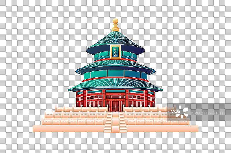 天坛建筑插画图片素材