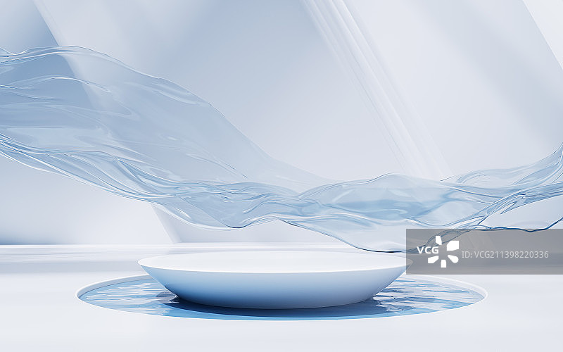 室内水面空房间3D渲染图片素材