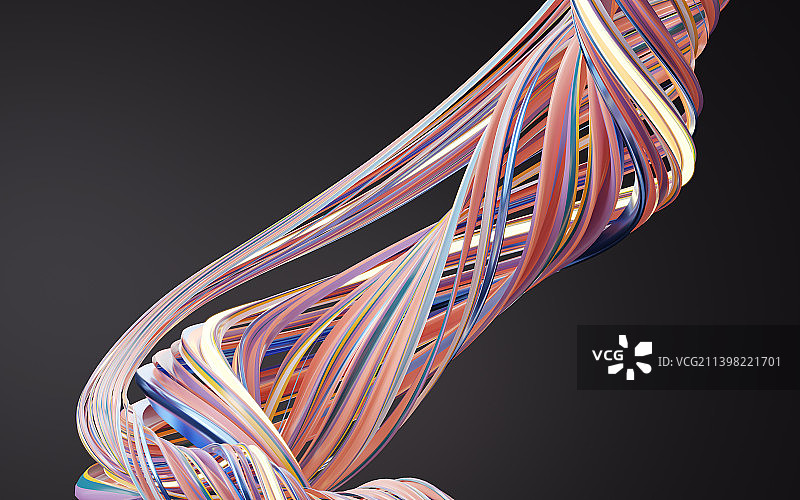 抽象流动线条曲面3D渲染图片素材