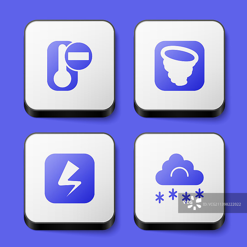 温度计、龙卷风、闪电和云朵合集图片素材