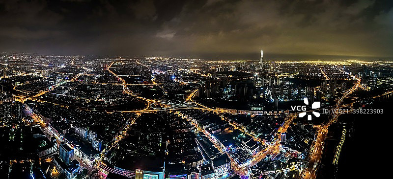 天津滨海新区夜景图片素材