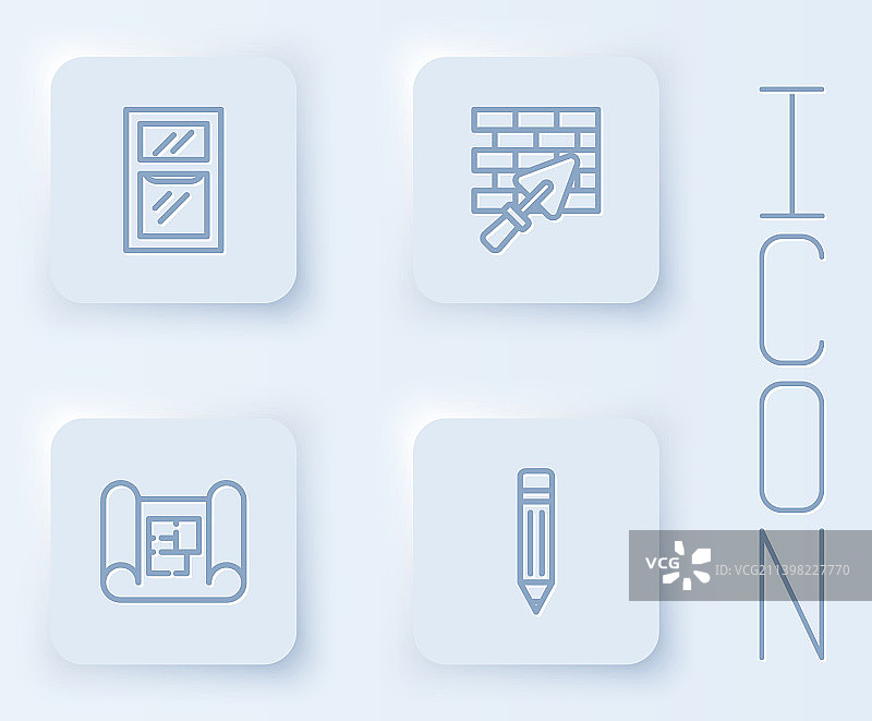 房间砖墙中砌砖刀的线条图片素材