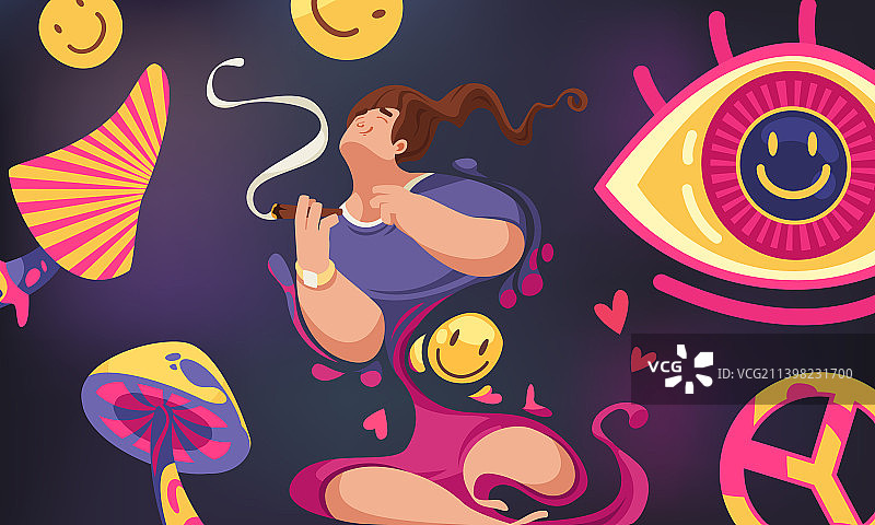 迷幻抽象彩色背景图片素材