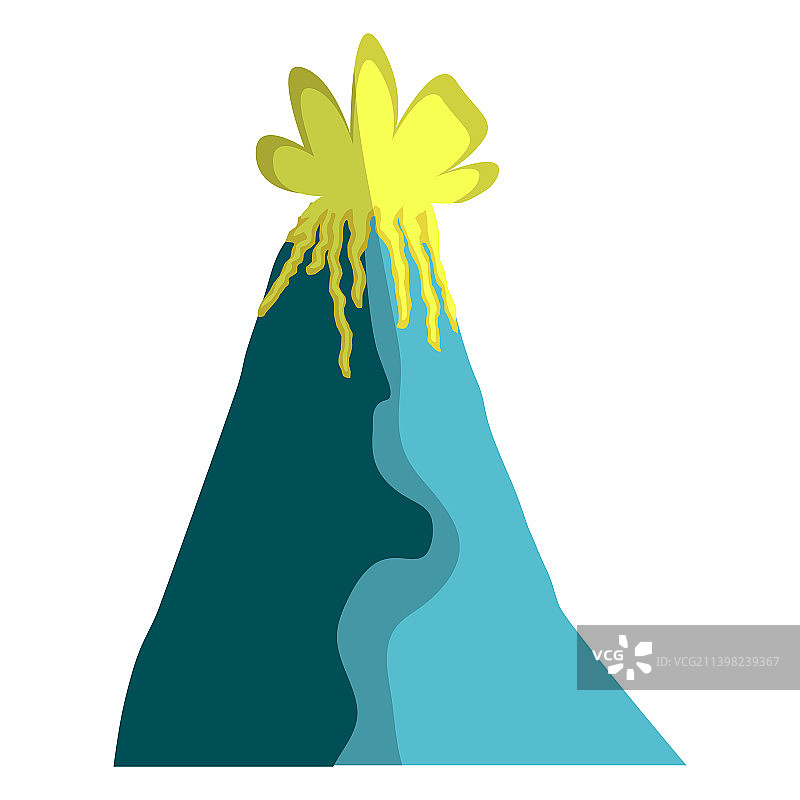 火山喷发扁平设计图片素材