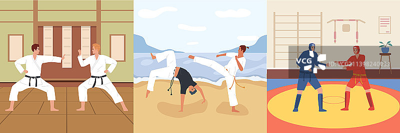 搏击扁平风格排版图片素材