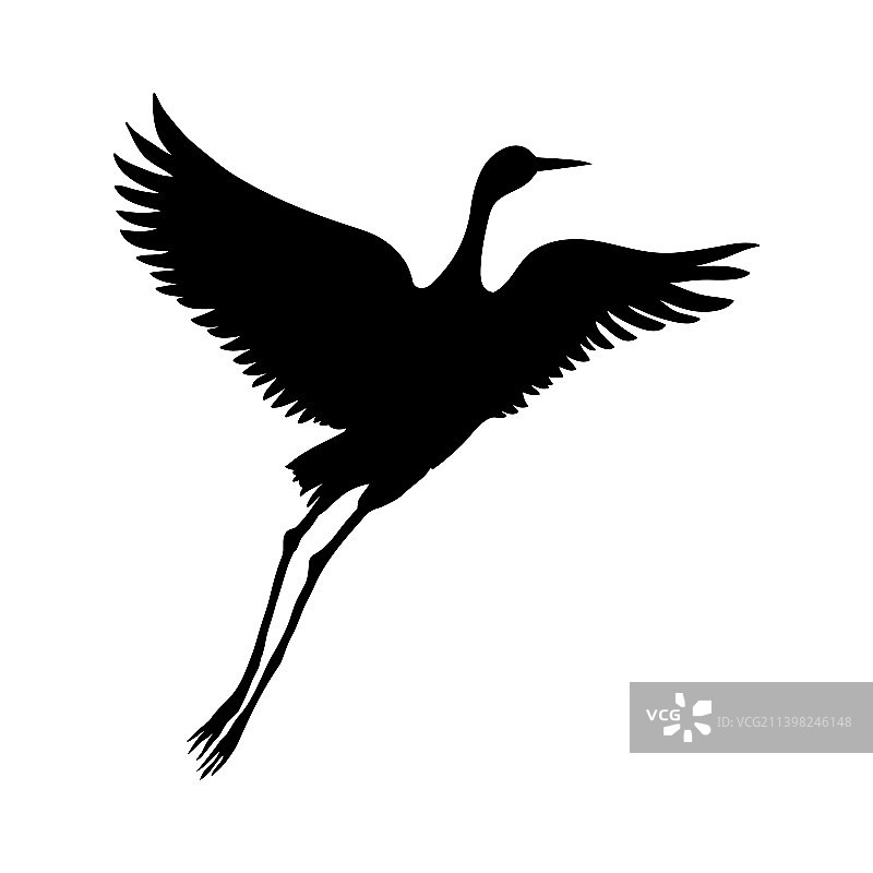 起重机的黑色墨水剪影或阴影图片素材