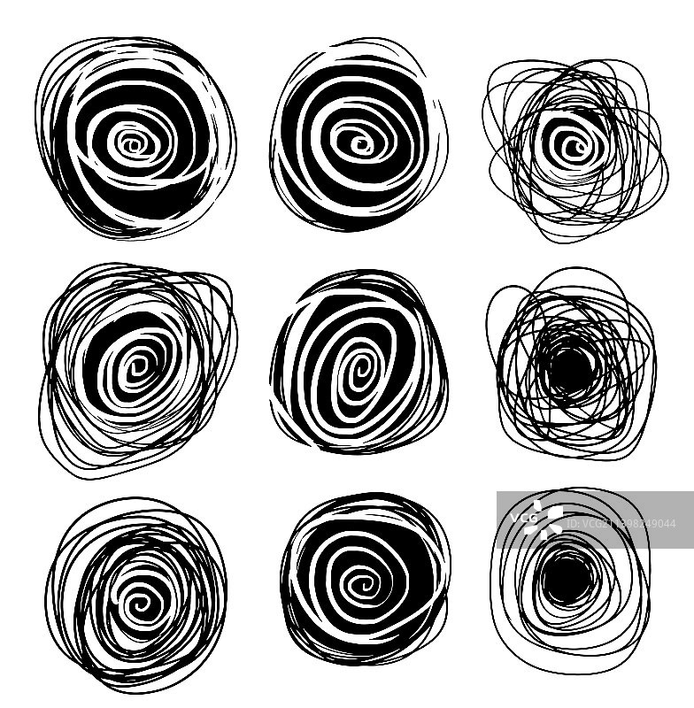 黑色圆环素描图片素材