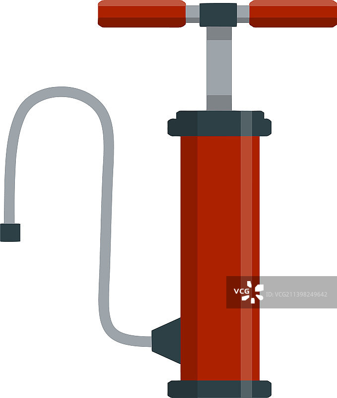 带手柄和软管的红色泵图片素材