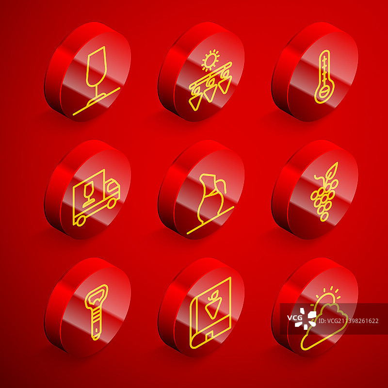 葡萄酒杯葡萄气象学线条图标图片素材