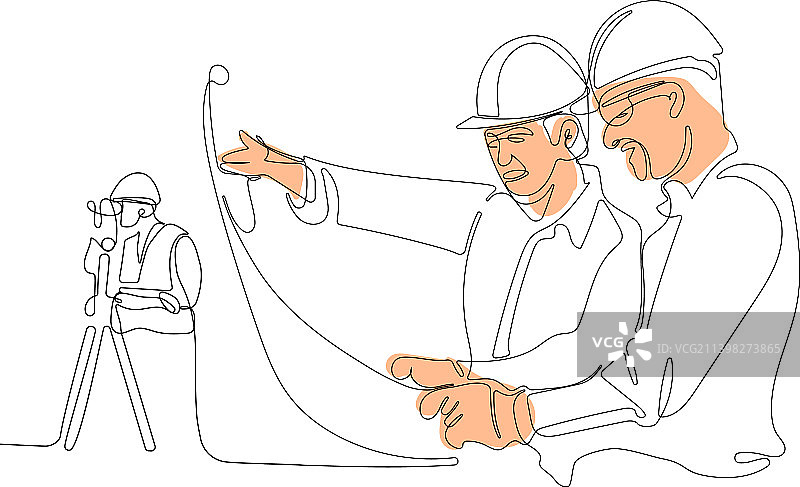 戴头盔使用平板电脑的白人工人图片素材