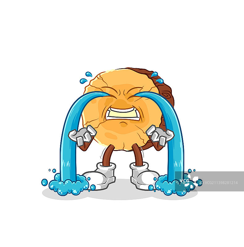 哭泣的圆形木头角色图片素材