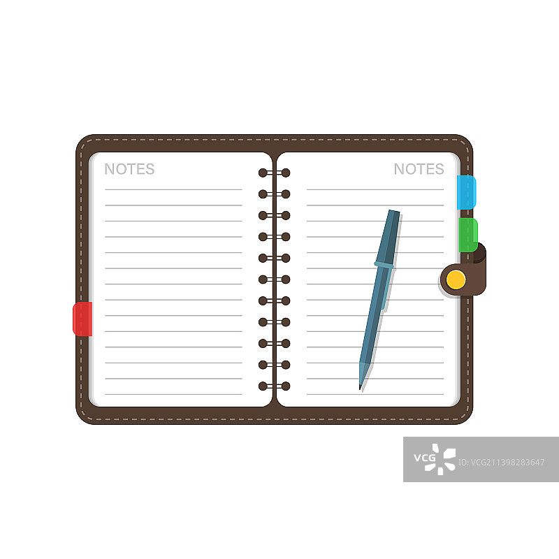 扁平风格的日记本图标图片素材