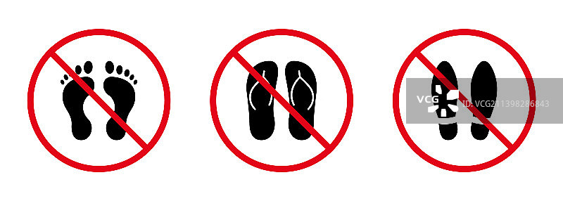 脚印与红色圆圈图片素材