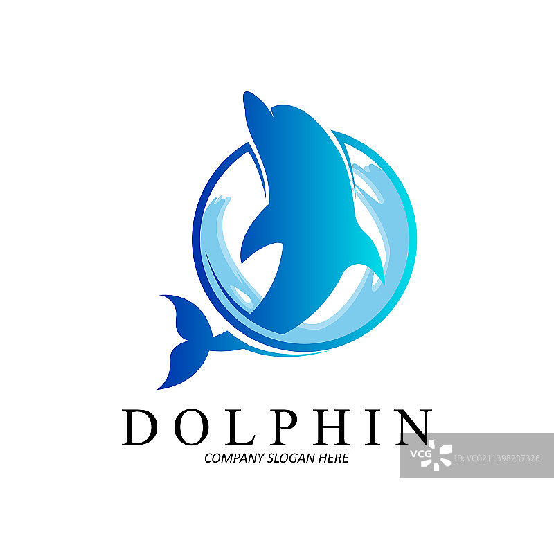 海豚logo图标设计海洋动物鱼类图片素材