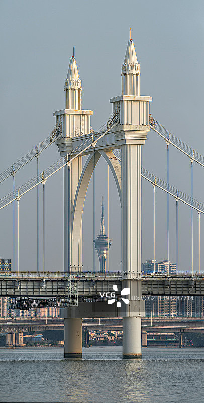 白石桥与澳门塔图片素材