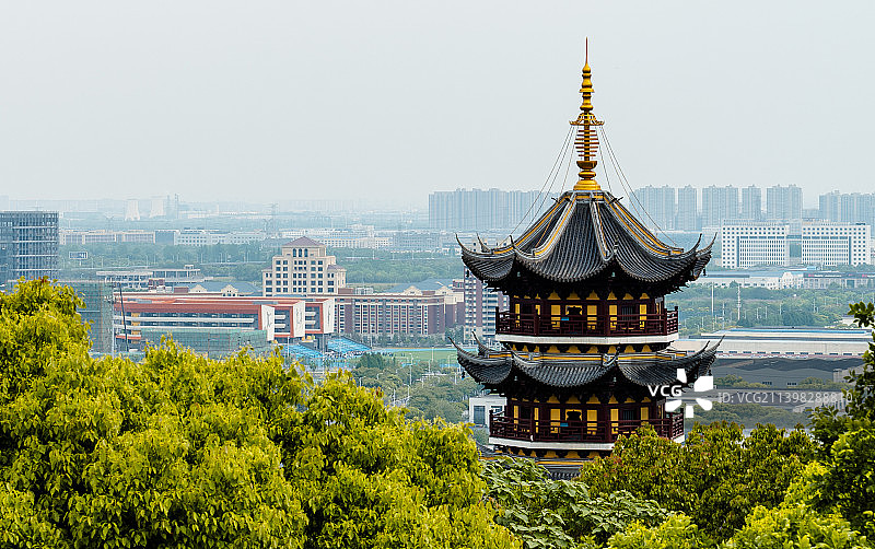 无锡城市风光高视角图片素材