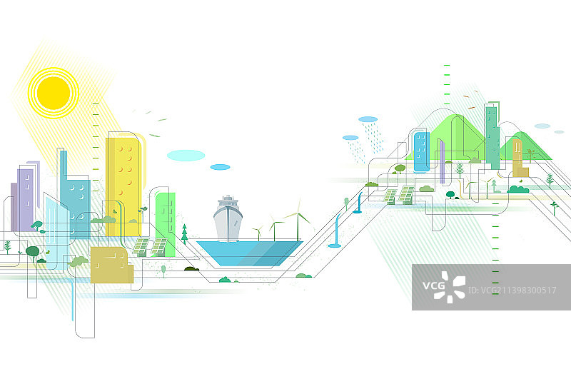 带有河流的交错线2图片素材