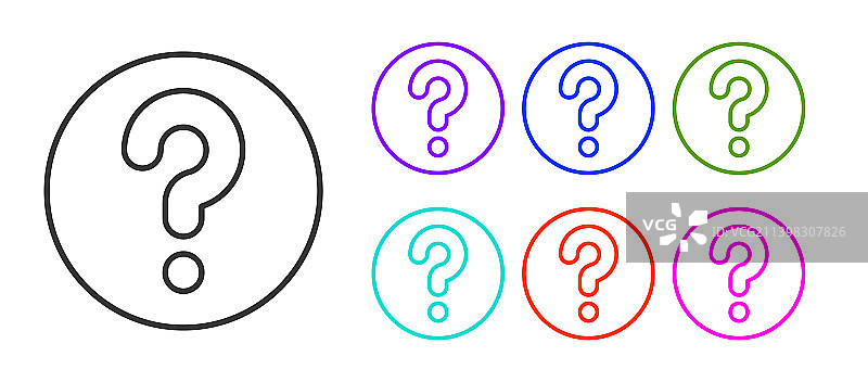 白色背景的黑色线条未知搜索图标图片素材