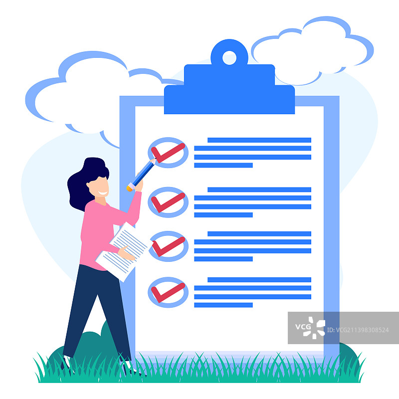 清单卡通人物图案图片素材