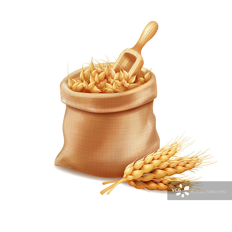 麦穗和麦袋图片素材