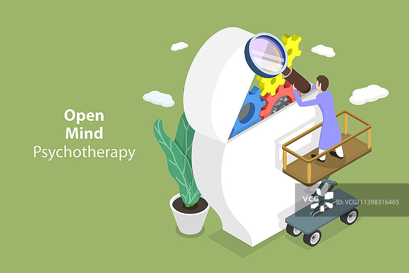 三维等距平面概念图片素材