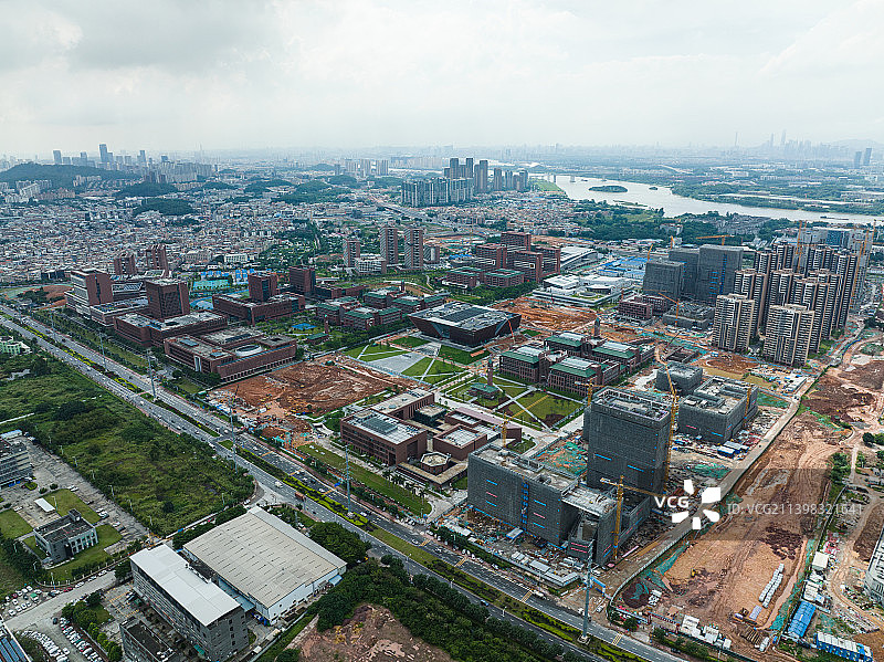 航拍广州华南理工大学校园风光，高校，211高校，教育机构图片素材