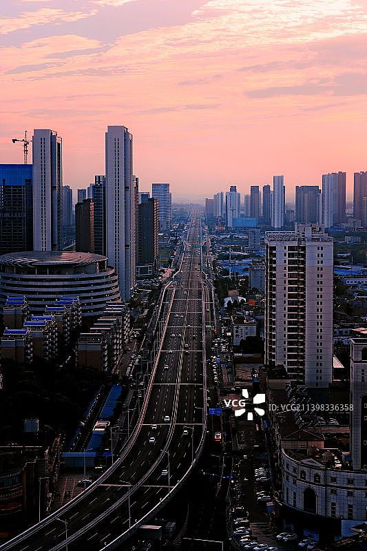 俯瞰襄城落日余晖图片素材