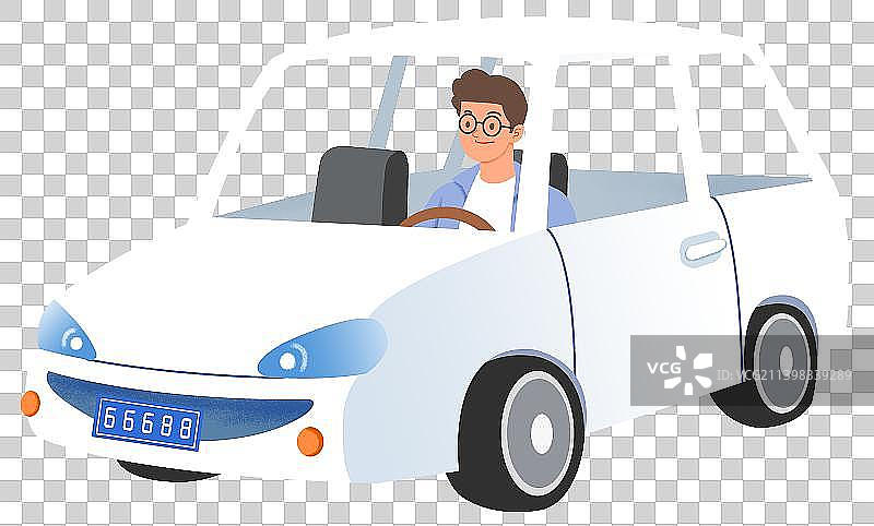年轻男子开车元素图片素材
