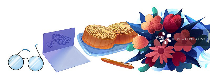 教师节遇上中秋节图片素材