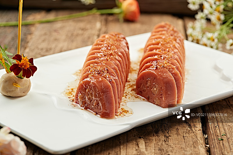 美味蜂蜜桂花蜜黄米藕图片素材