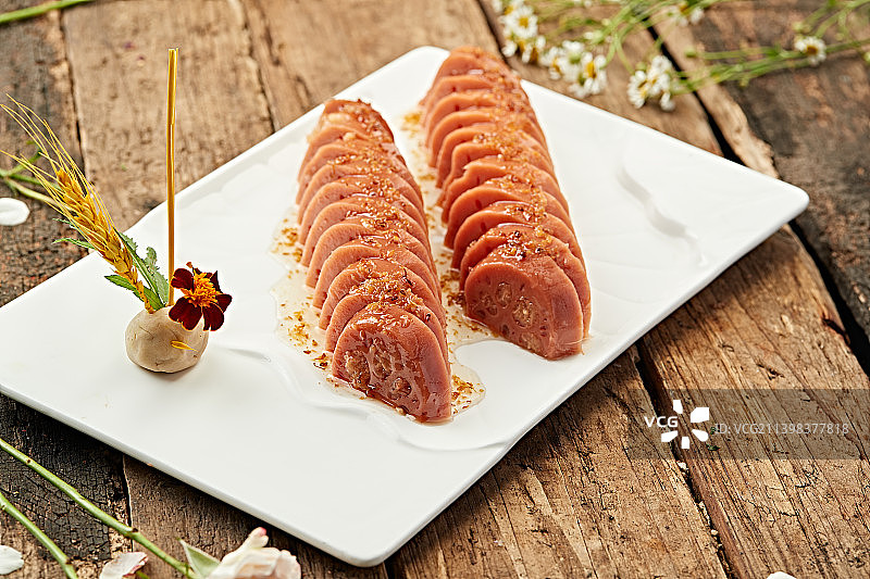 美味蜂蜜桂花蜜黄米藕图片素材