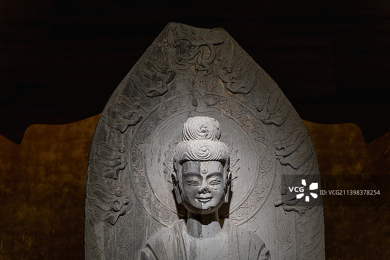 山东北博物馆藏北魏孝昌时期弥勒菩萨佛像图片素材