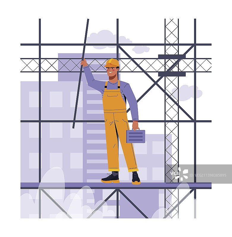 脚手架工人概念图片素材