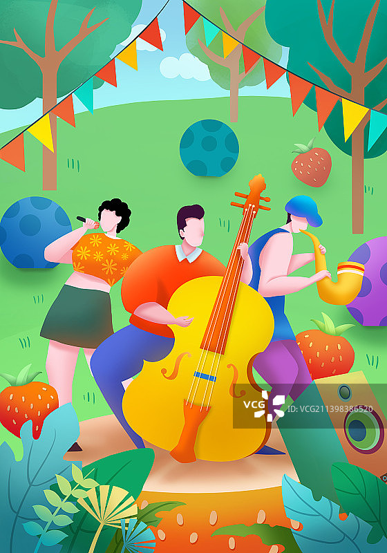 草莓音乐节图片素材