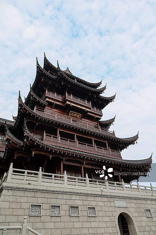 滁州琅琊山琅琊阁风光航拍图片素材