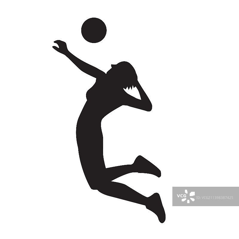 女子排球运动剪影设计图片素材