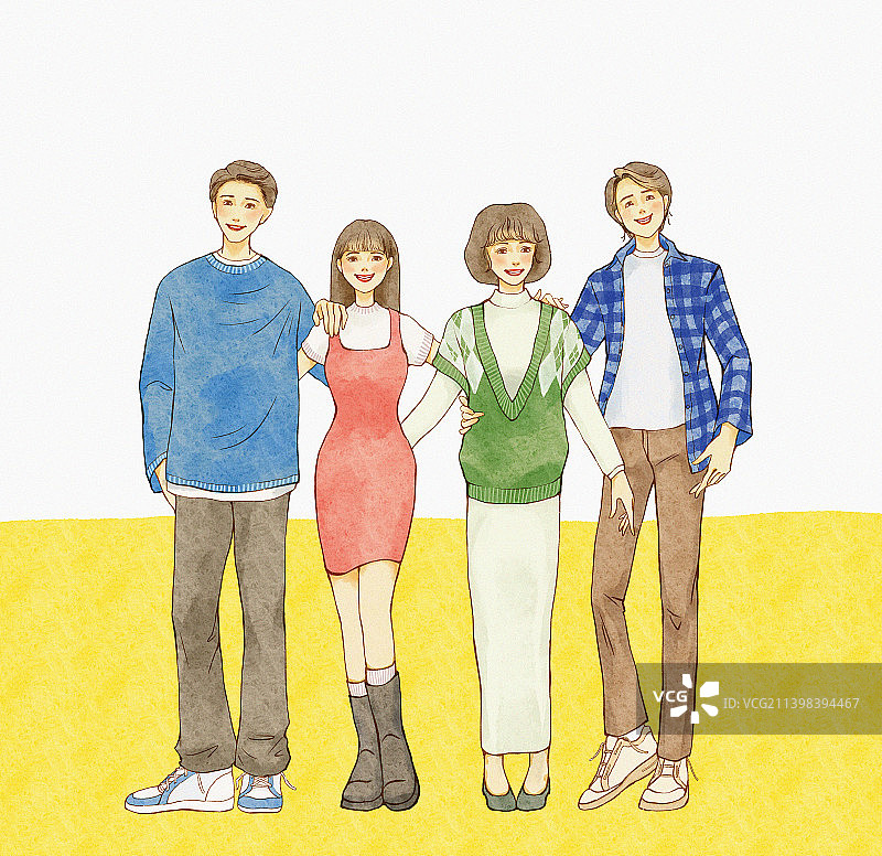 快乐的年轻人与真诚的友谊图片素材