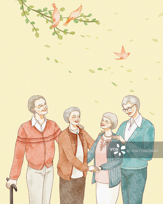 幸福的老年生活图片素材