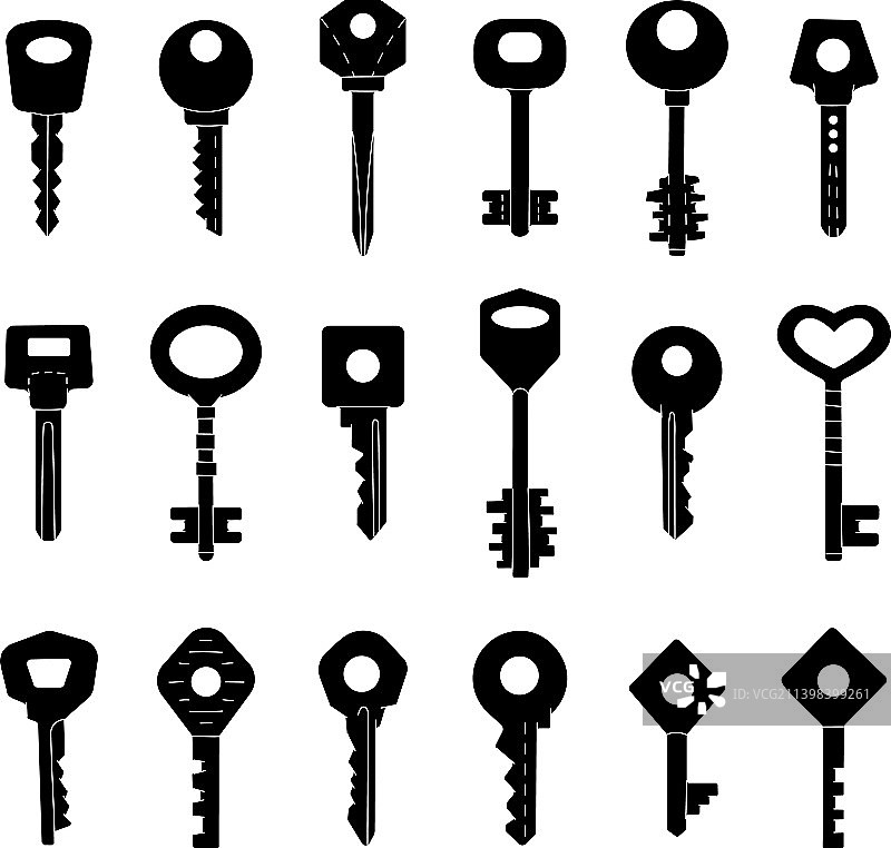 黑色房屋钥匙轮廓图片素材