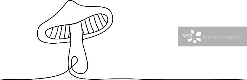 蘑菇一笔画连续画图片素材