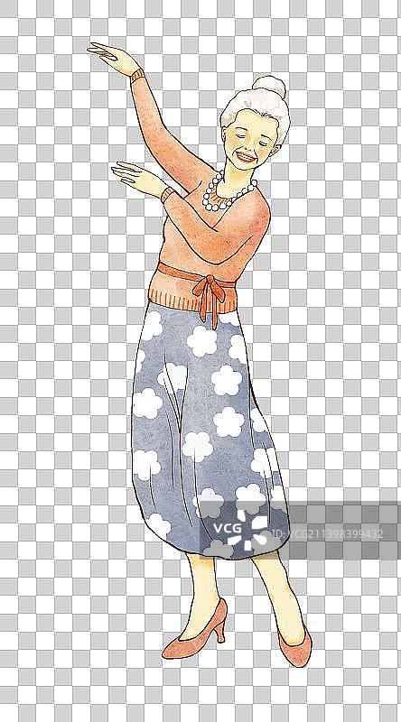 幸福时尚的老年人跳舞健身图片素材