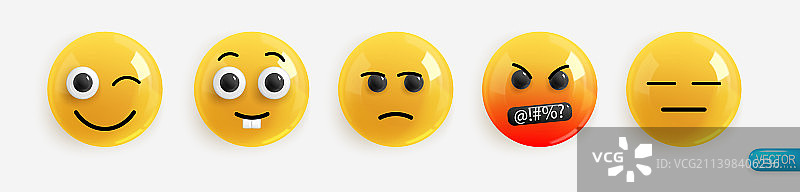 3D渲染的笑脸表情符号图片素材